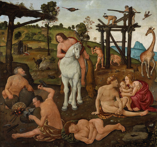 Piero di Cosimo, Vulcano ed Eolo maestri dell’umanità (1490 circa; olio su tela, 155,5 x 166,5 cm; Ottawa, National Gallery of Canada)
