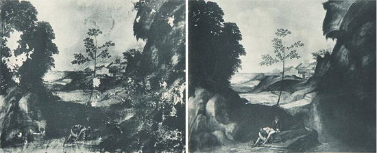 Il Tramonto prima e dopo il primo restauro del 1933