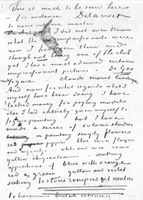 Un brano della lettera di Van Gogh a Livens