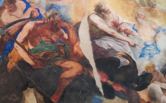 Da sinistra: Crono, Zeus, Nettuno Da sinistra: Crono, Zeus, Nettuno