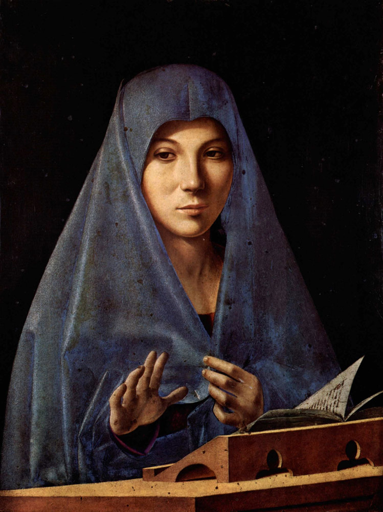 Antonello da Messina, Annunciata (1476 circa; olio su tavola, 45 x 34,5 cm; Palermo, Galleria regionale della Sicilia di Palazzo Abatellis) 