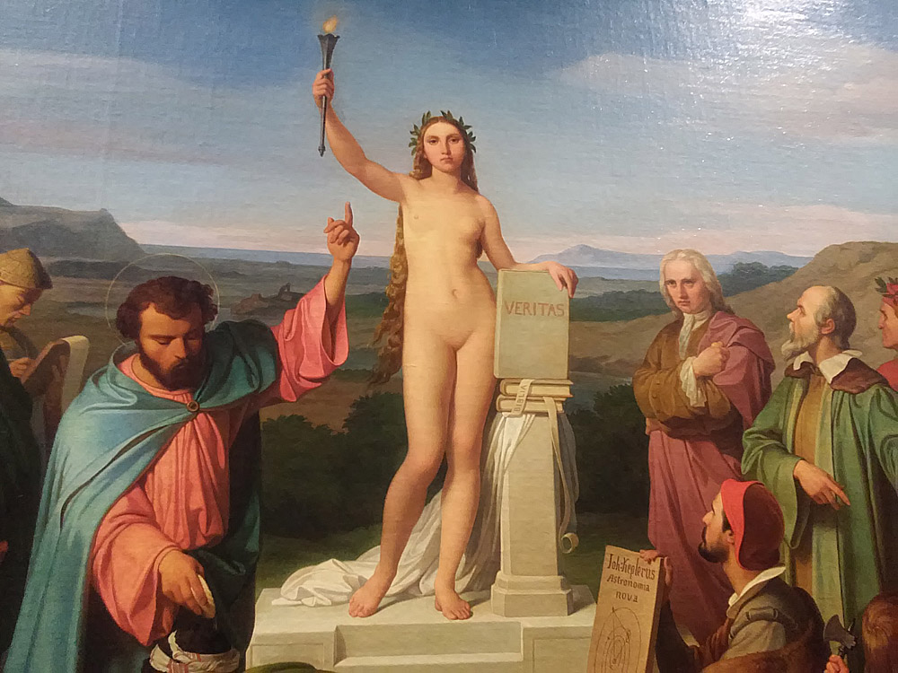 Luigi Mussini, Il Trionfo della Verità (1847; olio su tela, 143,5 x 213 cm; Milano, Accademia di Belle Arti di Brera) Luigi Mussini, Il Trionfo della Verità (1847; olio su tela, 143,5 x 213 cm; Milano, Accademia di Belle Arti di Brera)