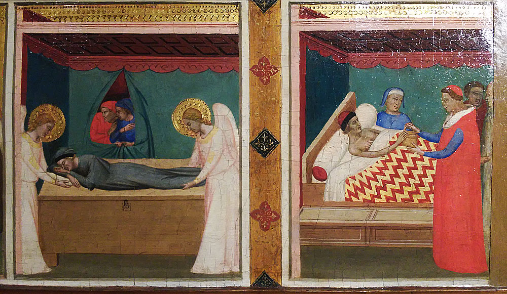 Bernardo Daddi, Michele spostato dagli angeli e Consegna della cintola al proposto Uberto Bernardo Daddi, Michele spostato dagli angeli e Consegna della cintola al proposto Uberto