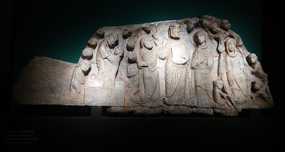 Maestro di Cabestany, Morte, Glorificazione e Assunzione della Vergine con san Tommaso che mostra la cintola Maestro di Cabestany, Morte, Glorificazione e Assunzione della Vergine con san Tommaso che mostra la cintola