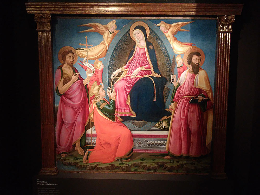 Neri di Bicci, La Madonna assunta che dona la cintola a san Tommaso fra san Giovanni Battista e san Bartolomeo Neri di Bicci, La Madonna assunta che dona la cintola a san Tommaso fra san Giovanni Battista e san Bartolomeo