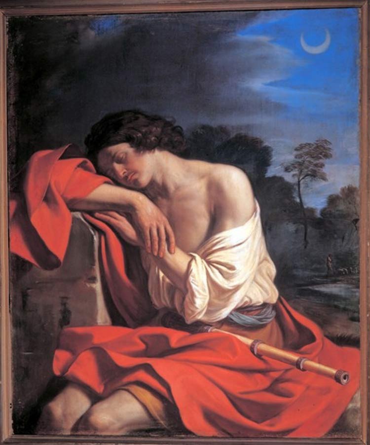 Guercino, Endimione (1647; olio su tela, 125 x 105 cm; Roma, Galleria Doria Pamphili) Guercino, Endimione (1647; olio su tela, 125 x 105 cm; Roma, Galleria Doria Pamphili)
