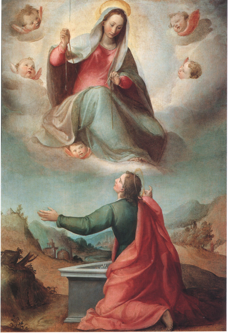 Ludovico Buti, Madonna che dà la Cintola a san Tommaso (1588-90; Prato, Museo di Palazzo Pretorio) Ludovico Buti, Madonna che dà la Cintola a san Tommaso (1585-90 circa; olio su tavola, 117 x 81 cm; Prato, Museo di Palazzo Pretorio)