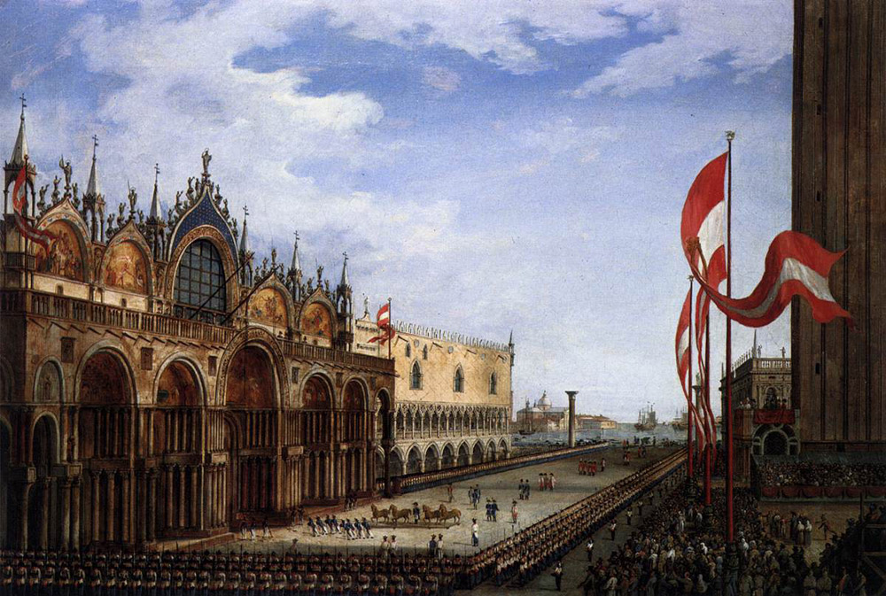 Vincenzo Chilone, La cerimonia del ricollocamento dei cavalli bronzei sul pronao della basilica di San Marco Vincenzo Chilone, La cerimonia del ricollocamento dei cavalli bronzei sul pronao della basilica di San Marco