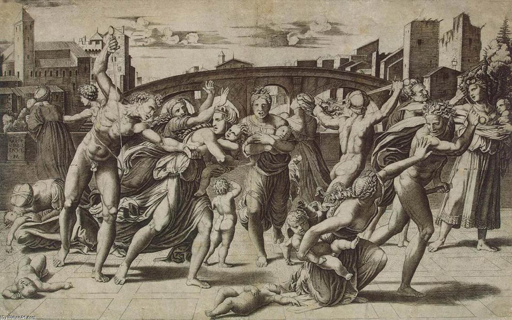 Marcantonio Raimondi (su disegno di Raffaello), Strage degli innocenti