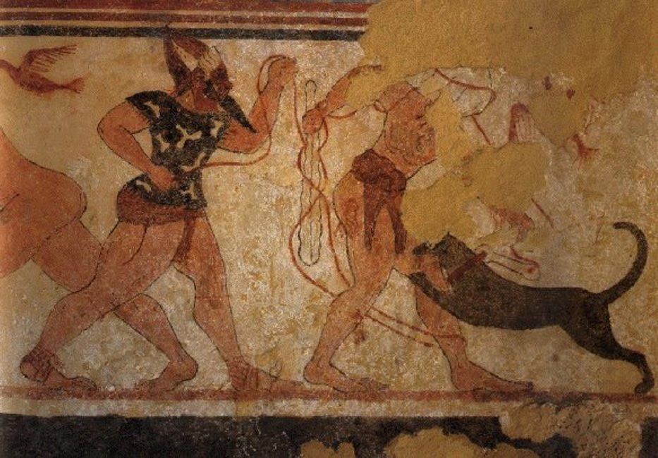 Arte etrusca, scena di phersu Arte etrusca, scena di phersu