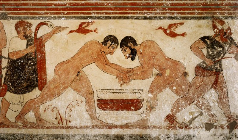 Arte etrusca, scena di lotta Arte etrusca, scena di lotta