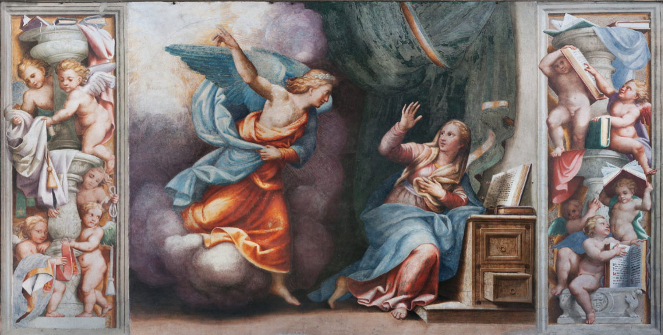 Scene del tamburo: Storie della Vergine, l'Annunciazione 