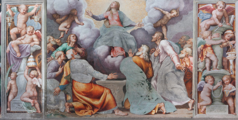 Scene del tamburo: Storie della Vergine, l'Assunzione 