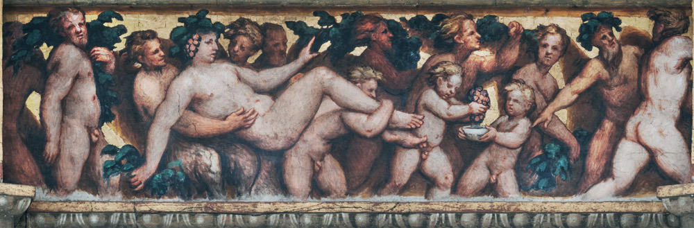 Scene del fregio: Bacco ebbro 