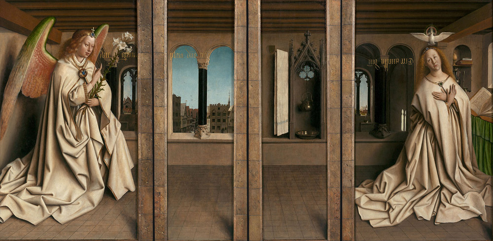 Jan van Eyck e Hubert van Eyck, Polittico dell’Agnello Mistico, l'Annunciazione
