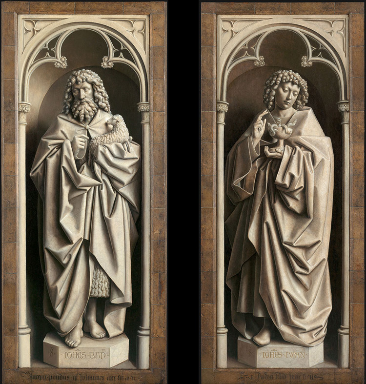 I pannelli con san Giovanni Battista e san Giovanni Evangelista. Ph. Credit KIK-IRPA

