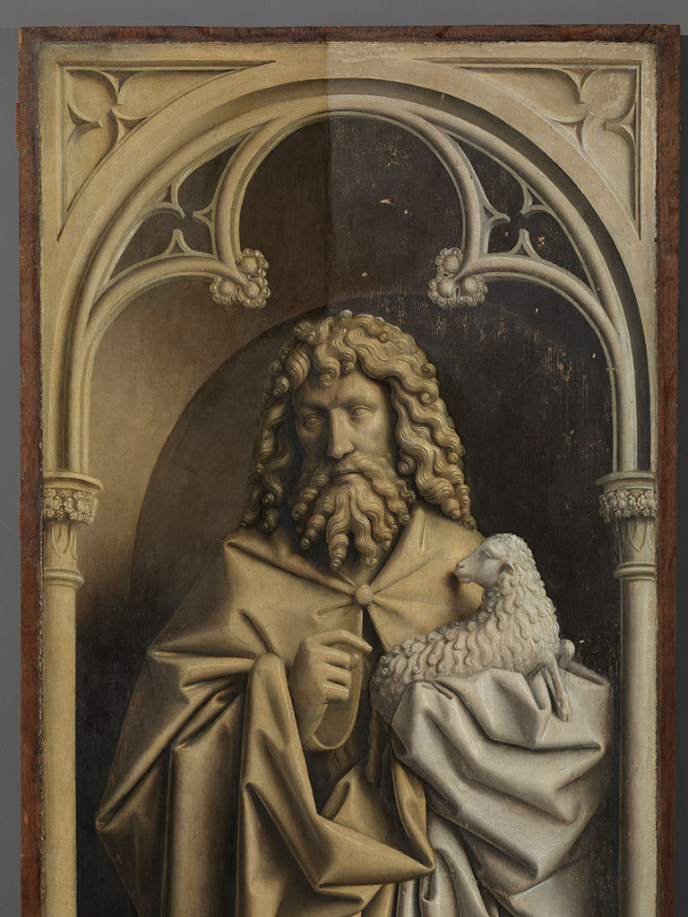 Il san Giovanni Battista durante il restauro. Ph. Credit KIK-IRPA
