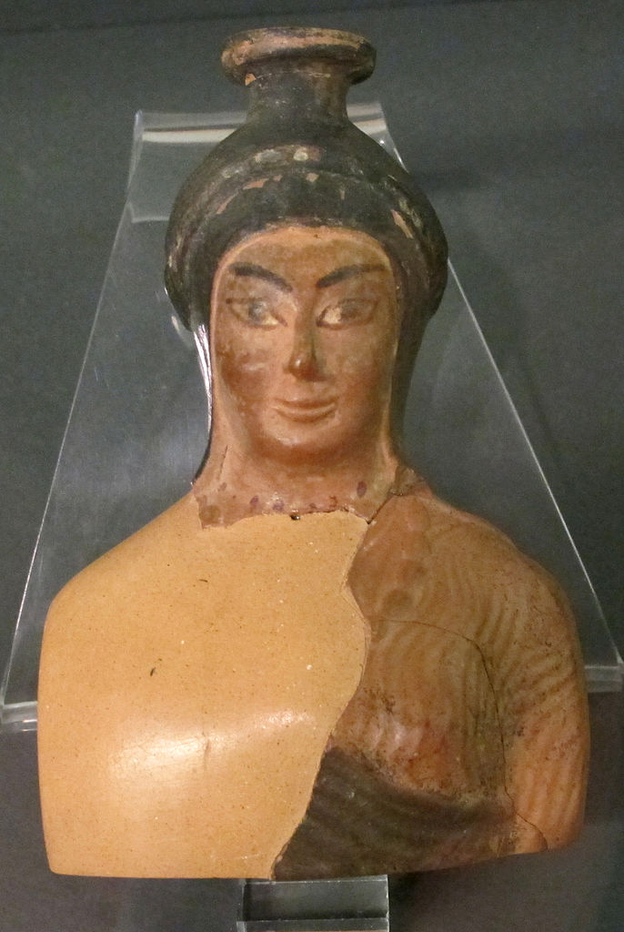 Manifattura etrusca, Balsamario a forma di busto femminile