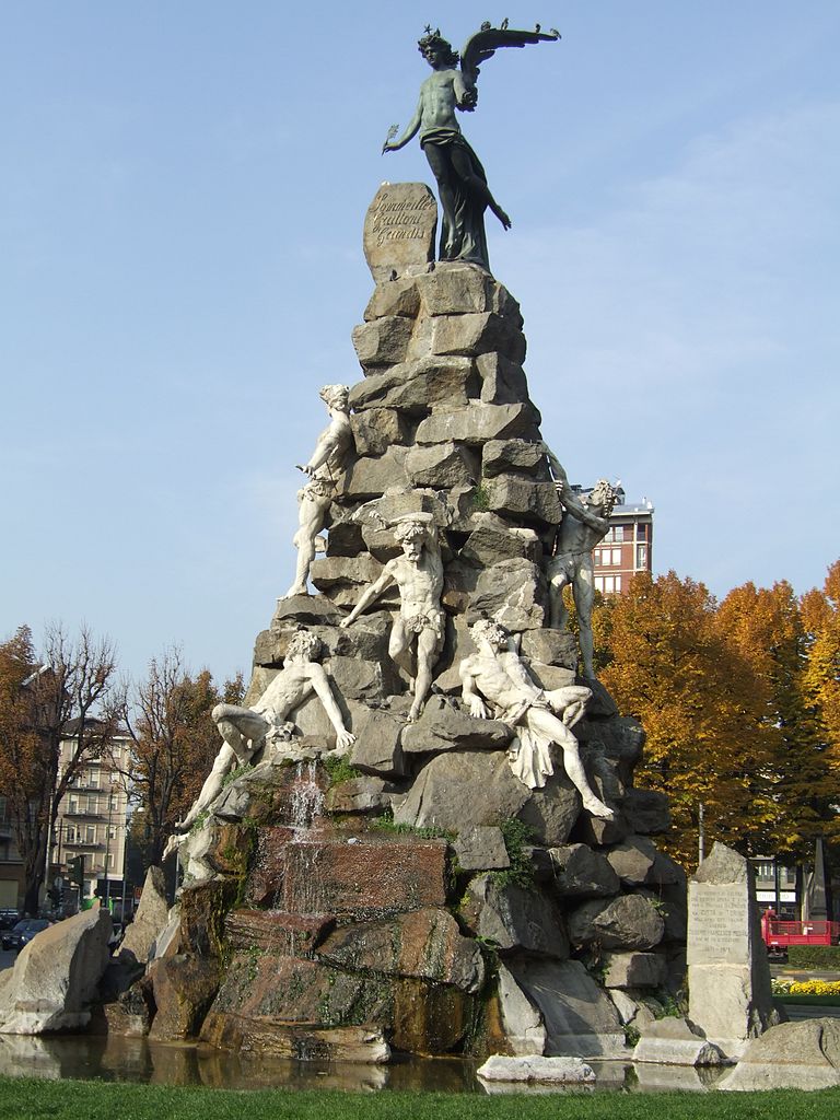 Luigi Belli, Monumento ai caduti del traforo del Fréjus (1879; Torino, Piazza Statuto)
Luigi Belli, Monumento ai caduti del traforo del Fréjus (1879; Torino, Piazza Statuto)