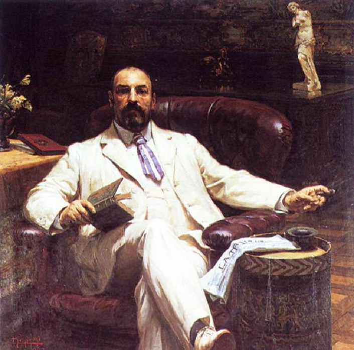 Luigi De Servi, Ritratto di Ewan Mackenzie (1902; olio su tela, 136,5 x 136,5 cm; Genova, Galleria d'Arte Moderna) Luigi De Servi, Ritratto di Ewan Mackenzie (1902; olio su tela, 136,5 x 136,5 cm; Genova, Galleria d'Arte Moderna)
