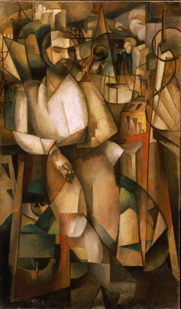 Albert Gleizes, Uomo al balcone o Ritratto del dottor Théo Morinaud (1912; olio su tela, 195,6 x 114,9 cm; Filadelfia, Philadelphia Museum of Art) 