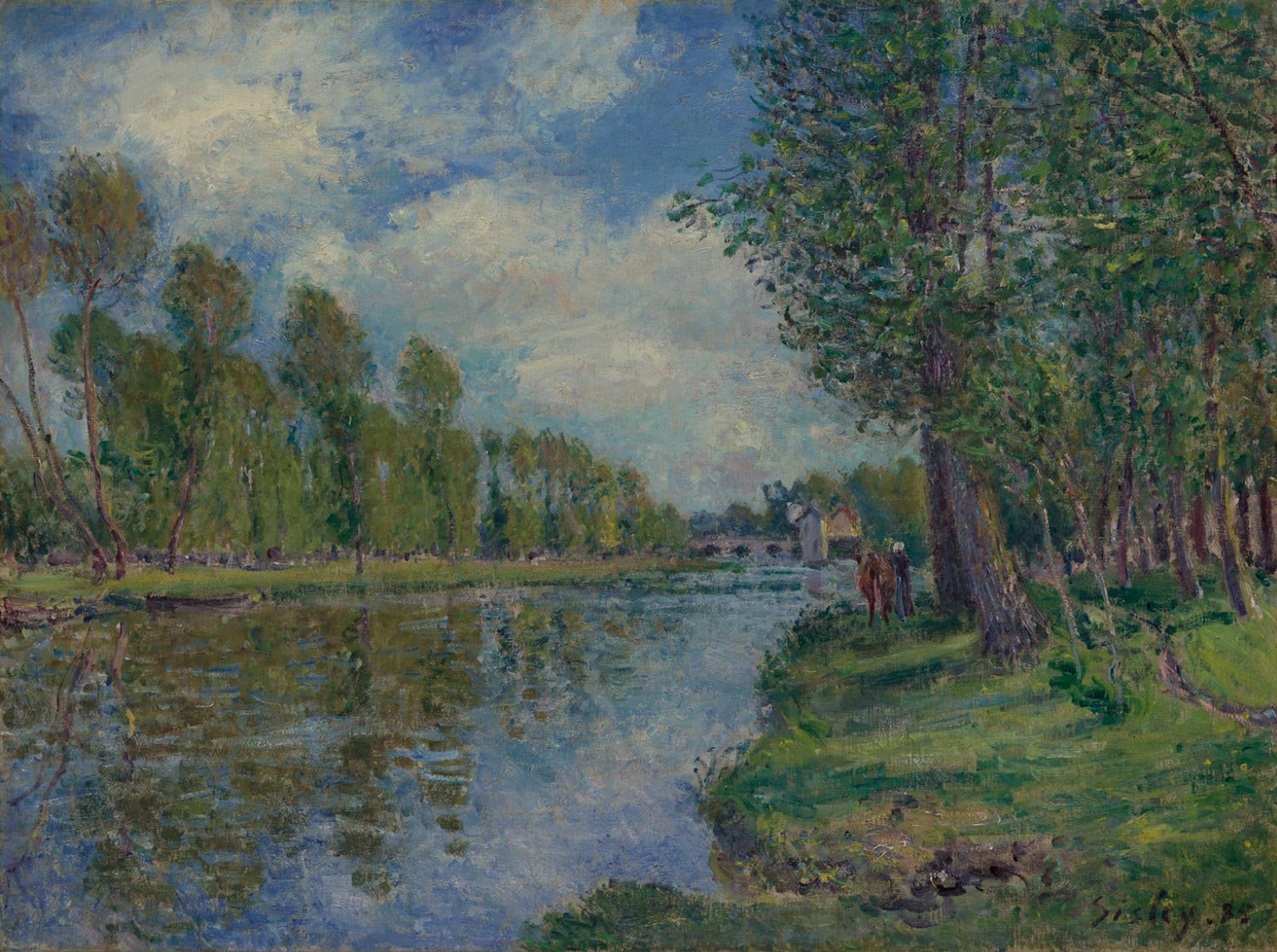 Alfred Sisley, Rive del Loing (1885; olio su tela, 55,1 x 73,3 cm; Filadelfia, Philadelphia Museum of Art)
Alfred Sisley, Rive del Loing (1885; olio su tela, 55,1 x 73,3 cm; Filadelfia, Philadelphia Museum of Art)