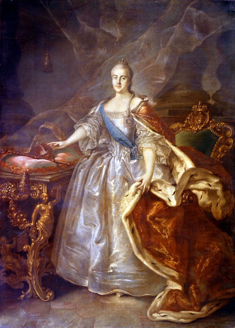Ivan Argunov, Ritratto di Caterina la Grande (1762; olio su tela, 245 x 176 cm; San Pietroburgo, Museo Russo)