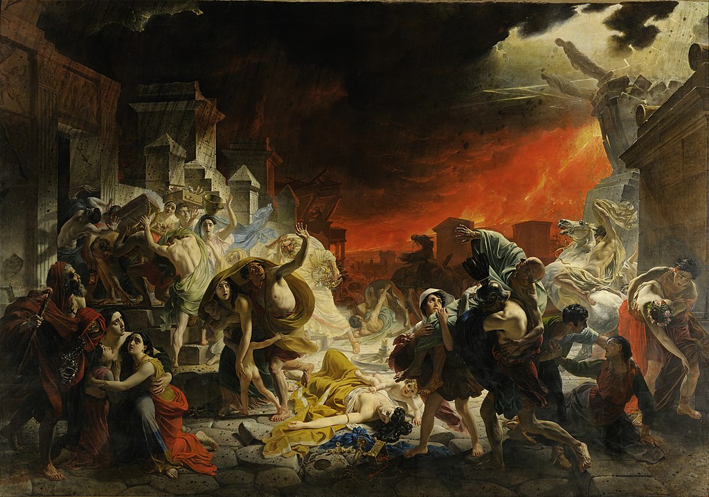 Karl Brjullov, L'ultimo giorno di Pompei (1833; olio su tela, 456,5 x 651 cm; San Pietroburgo, Museo Russo)