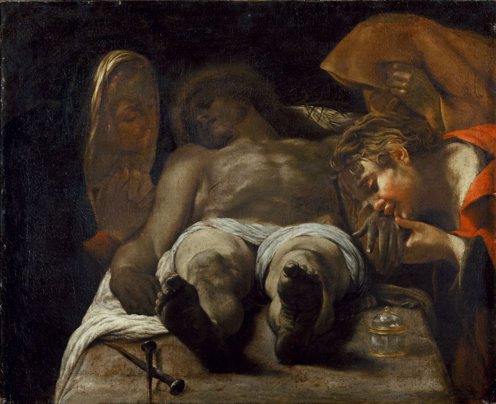 Orazio Borgianni, Compianto sul Cristo morto (1615 circa; olio su tela, 55 x 77 cm; Roma, Galleria Spada) 