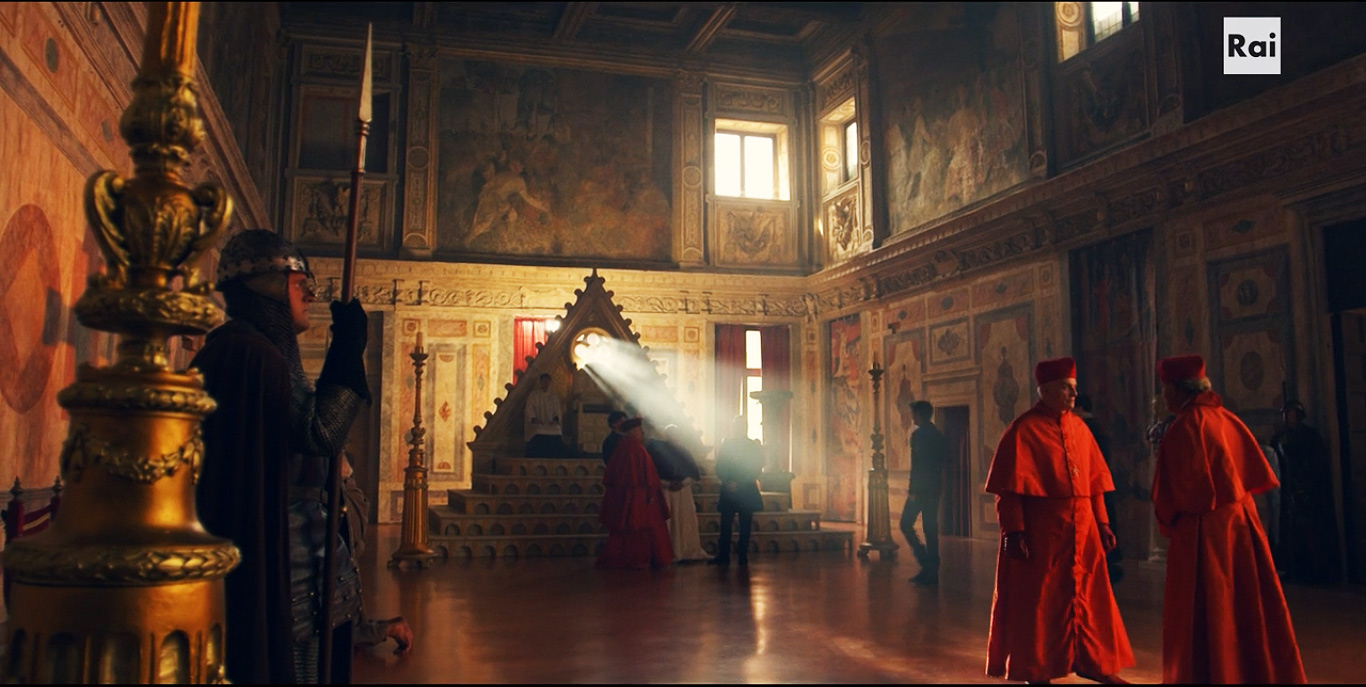 Fiction: la sala del trono del papa (Roma) 