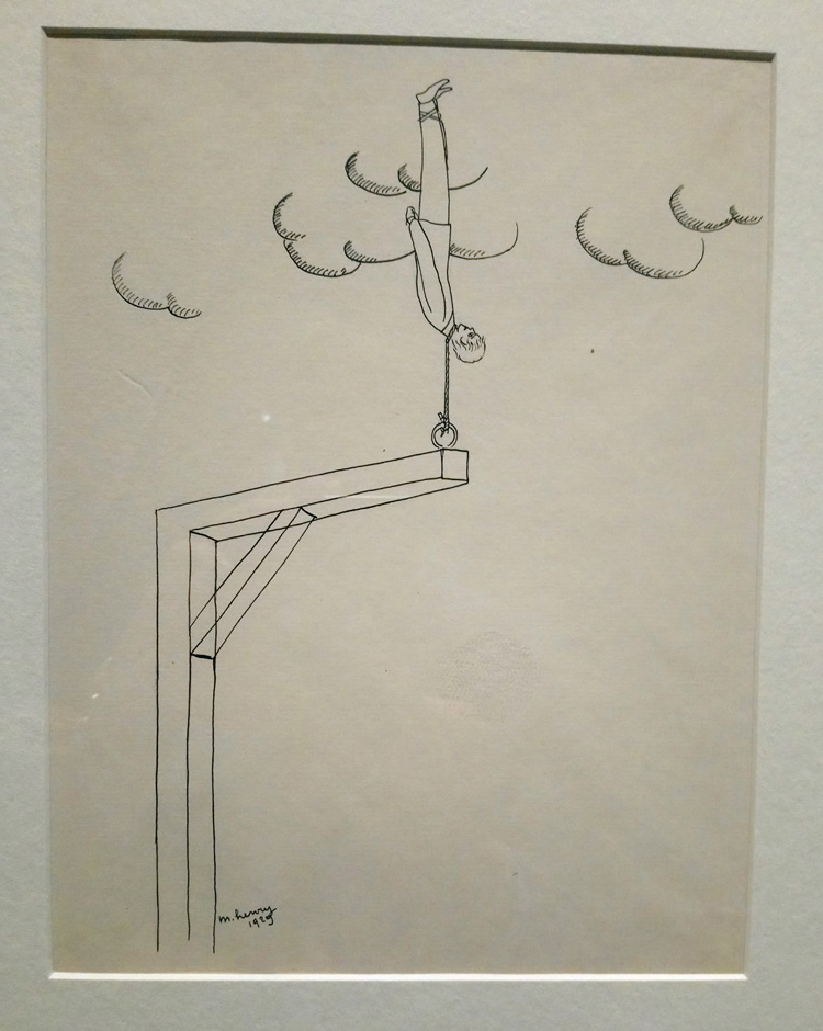 Maurice Henry, Le Suicide est-il une solution? (1929; inchiostro di china su carta, 26,9 x 21,1 cm; Parigi, Centre Pompidou, Musée National d'art moderne) 