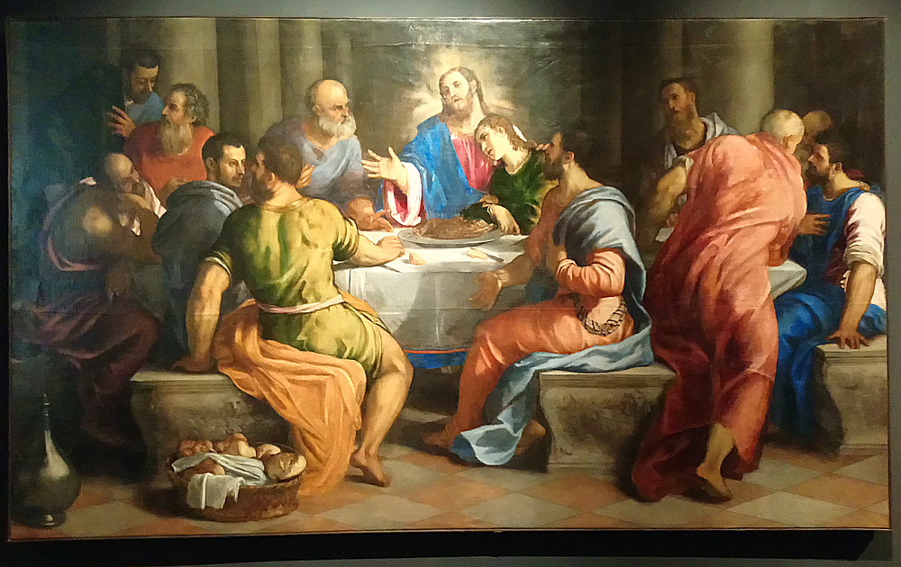 Giuseppe Porta Salviati, Ultima cena (1545-1547; olio su tela, 230 x 395 cm; Venezia, Santa Maria della Salute)
