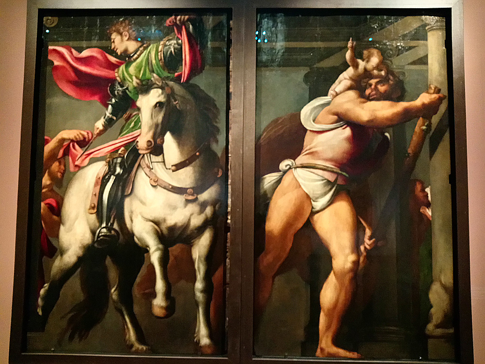 Giovanni Antonio de' Sacchis detto il Pordenone, San Martino e san Cristoforo (1527-1528 circa; olio su tavola, 247,4 x 147,4 cm; Venezia, Scuola Grande di San Rocco)
