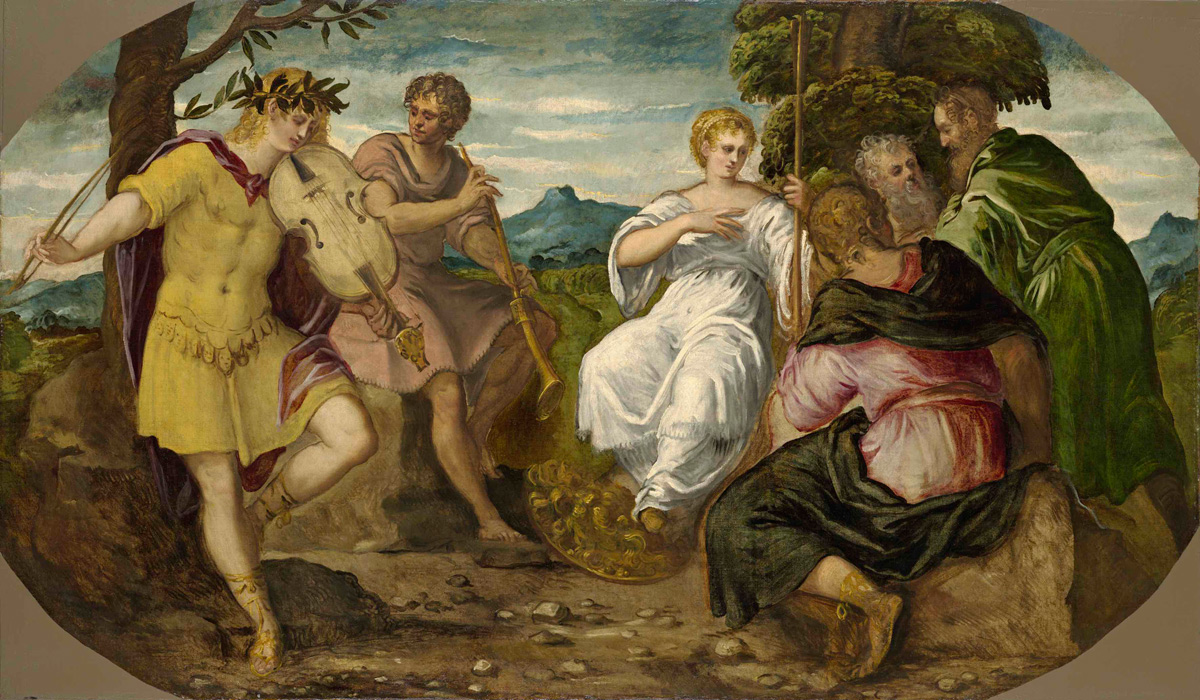 Tintoretto, La contesa tra Apollo e Marsia (1544-1545; olio su tela, 140,5 x 239 cm; Hartford, Wadsworth Atheneum Museum of Art)
