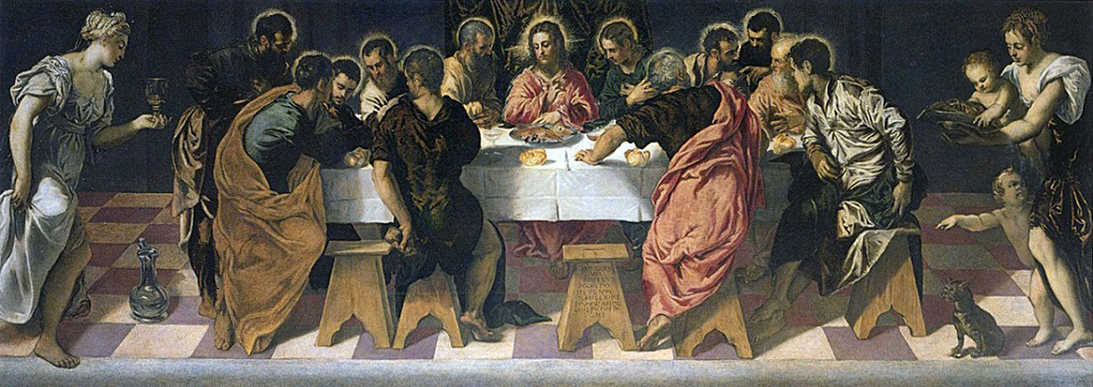 Tintoretto, Ultima cena (1547; olio su tela, 157 x 433 cm; Venezia, San Marcuola)
