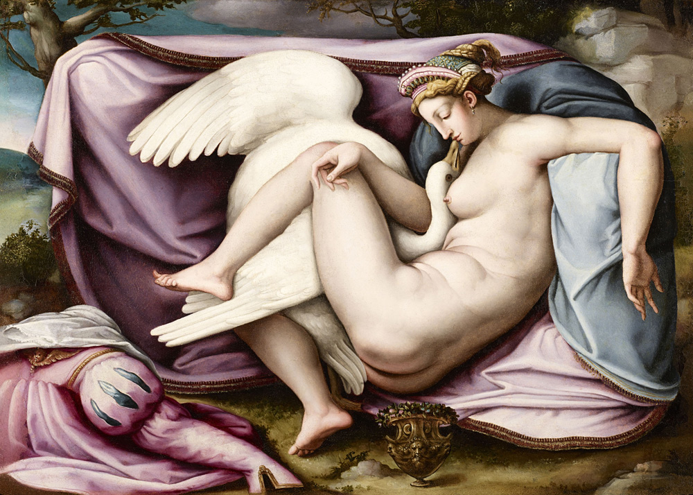 Francesco d'Ubertino Verdi detto il Bachiacca, Leda e il cigno (1540 circa) Francesco d'Ubertino Verdi detto il Bachiacca, Leda e il cigno (1540 circa)