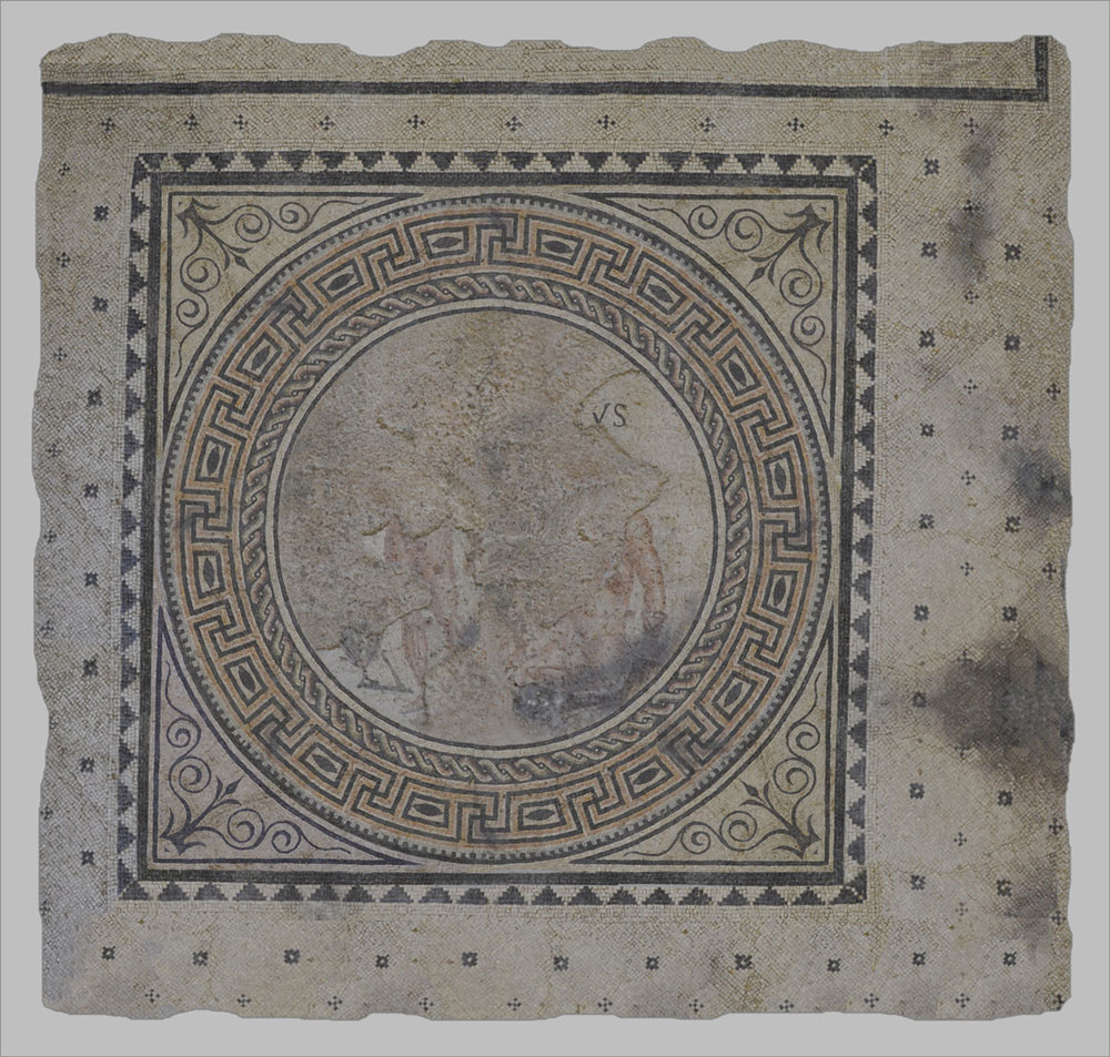 Mosaico con raffigurazione di pugili, marmi differenti, metà I sec. a.C.