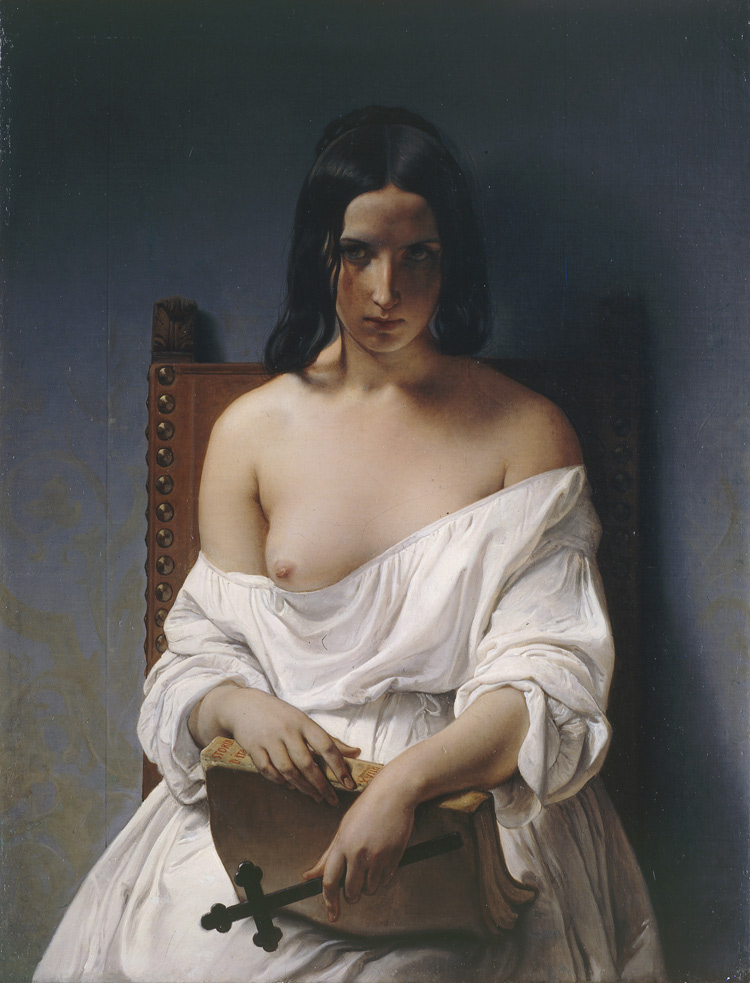 Francesco Hayez, La Meditazione (1851; olio su tela, 92,3 x 71,5 cm; Verona, Galleria d’Arte Moderna “Achille Forti” )
