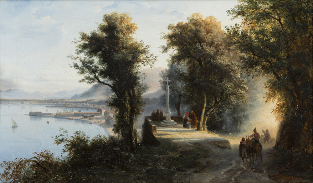 Gabriele Smargiassi, Veduta di Castellammare presa da Santa Maria di Pozzano (1833; Collezione privata)