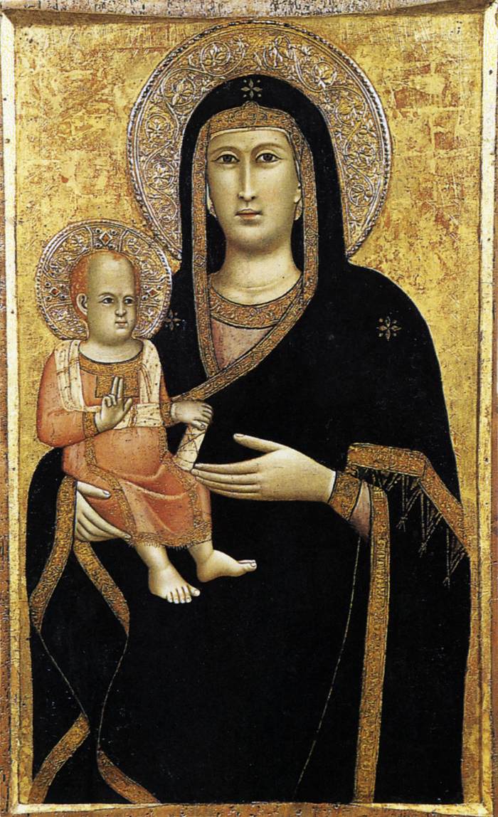 Giotto (attribuito), Madonna col Bambino (1297?; tempera su tavola; collezione privata) 