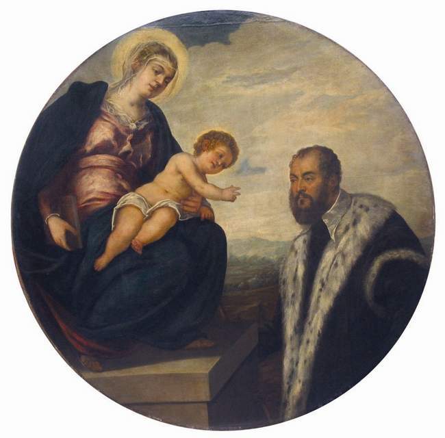 Tintoretto, Madonna con Bambino e senatore 