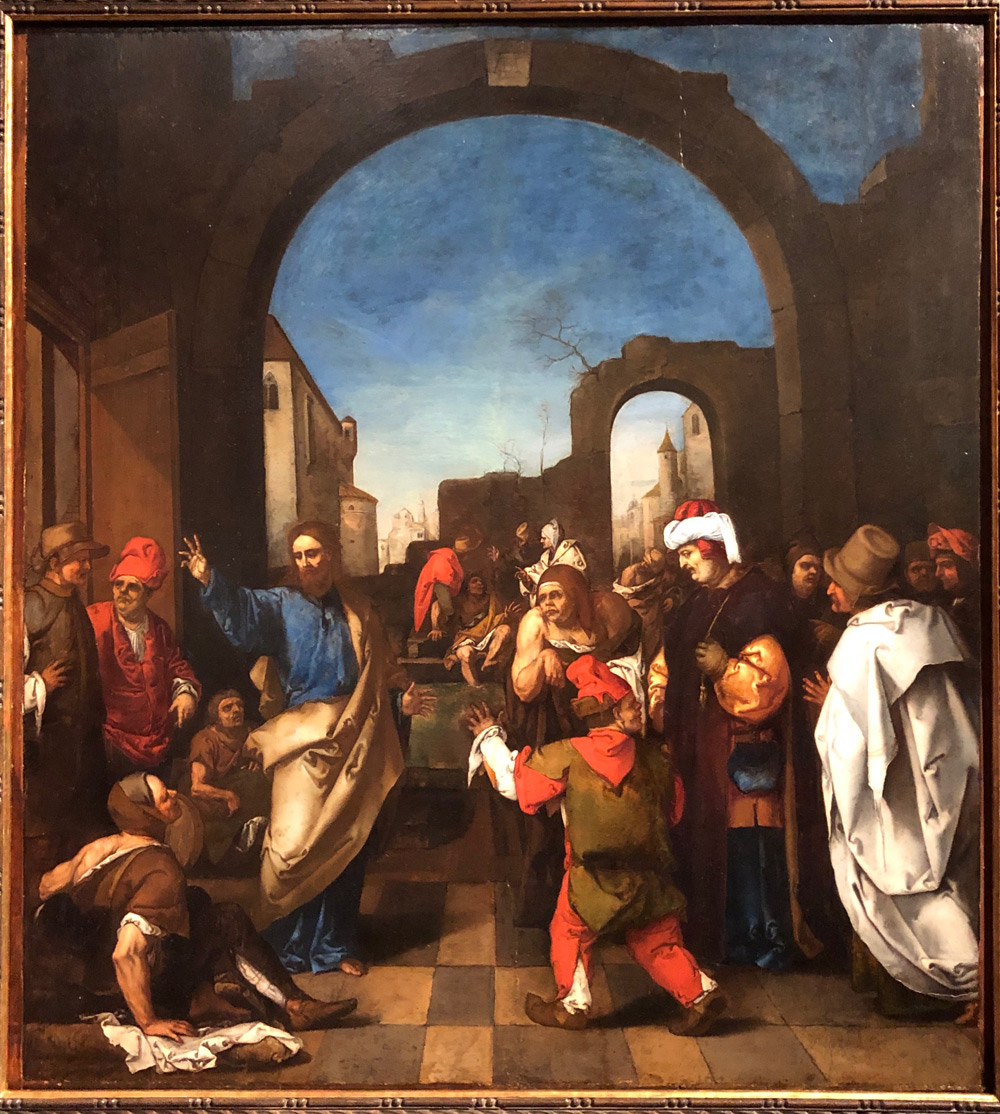 Luca Giordano, Piscina probatica (1653; olio su tavola, 96 x 87 cm; Atene, Galleria Nazionale – Museo Alexandros Soutzos) 