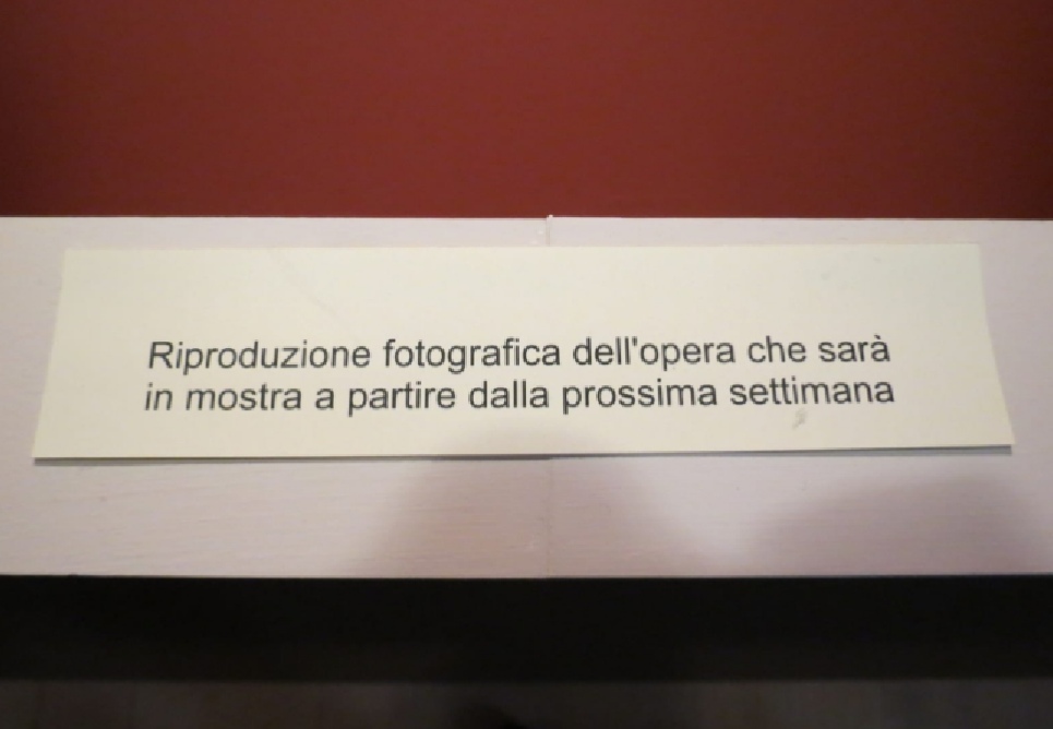 Il cartello che accompagna la fotografia di cui sopra 

