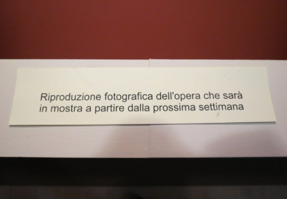 Il cartello che accompagna la fotografia di cui sopra 