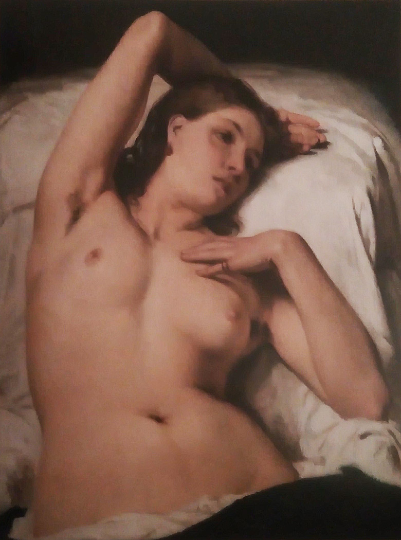 Francesco Hayez, Nudo di donna (Modella in riposo) (1850-1860 circa; olio su tela, 65 × 50 cm - Collezione privata) 