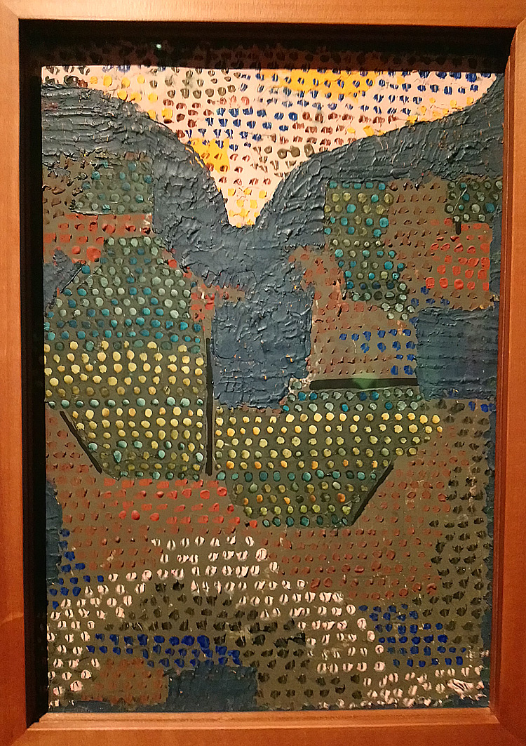 Paul Klee, Abend im Tal, Sera nella valle (1932; olio su cartone, 33,5 × 23,3 cm; Svizzera, Collezione privata, in deposito permanente  al Zentrum Paul Klee, Berna)
