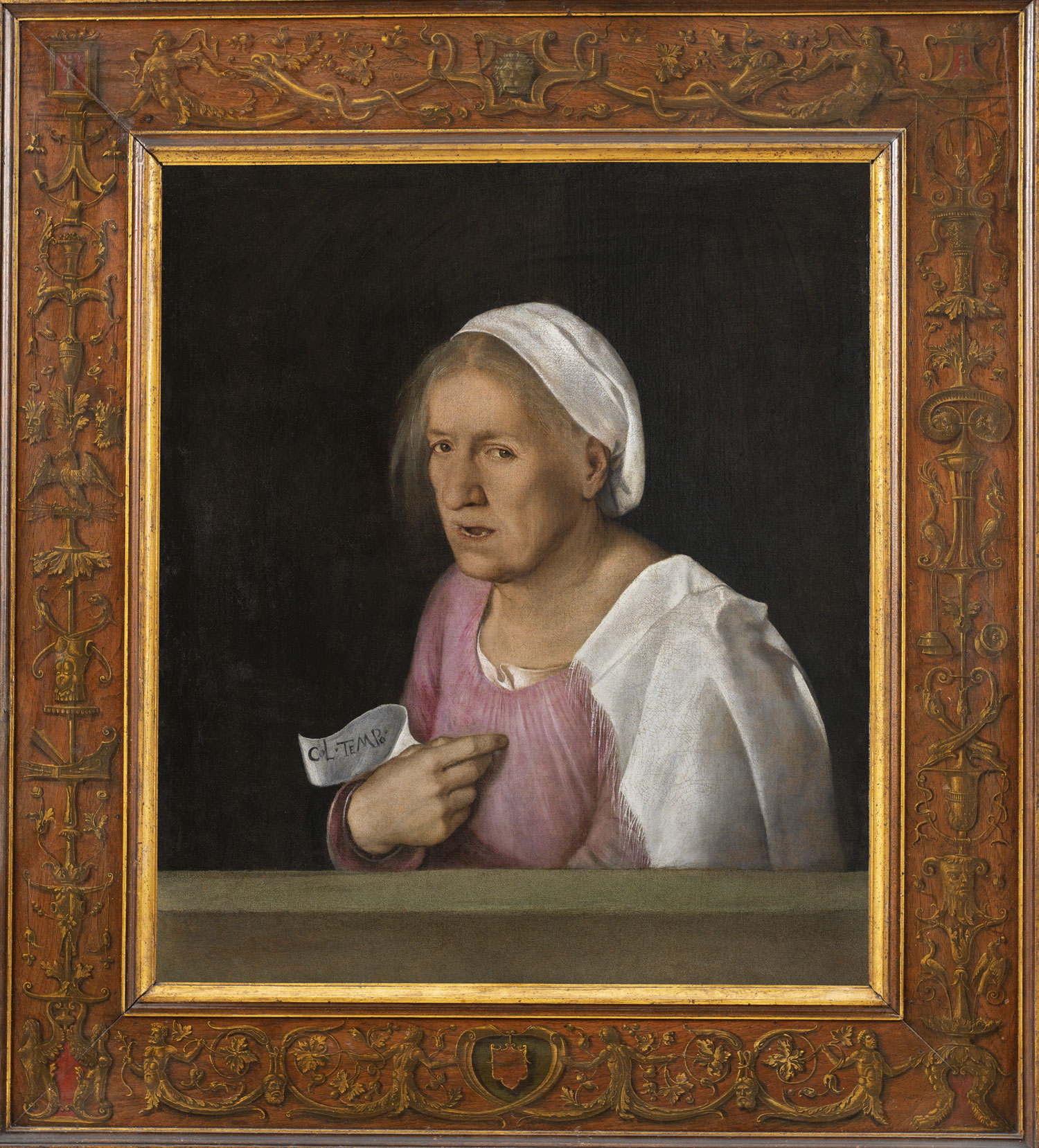 Giorgione, La Vecchia, dopo il restauro (dipinto su tela, cm 68,4 x 59,5; Venezia, Gallerie dell'Accademia). Archivio fotografico GAve - su concessione del Ministero dei beni e delle attività culturali e del turismo, Museo Nazionale Gallerie dell’Accademia di Venezia. Ph. Matteo De Fina