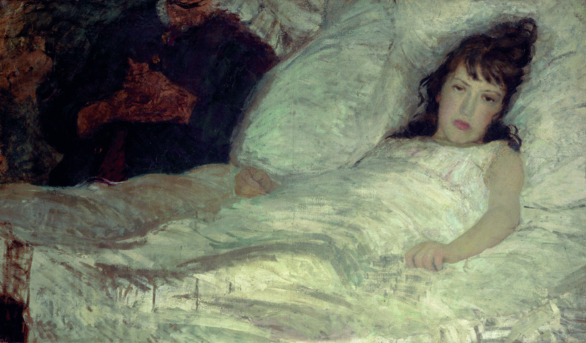 Angelo Morbelli, Pall Mall Gazette (Venduta!) (1887-1888; tempera su tela, 70 x 120 cm; Milano, Galleria d’Arte Moderna)
