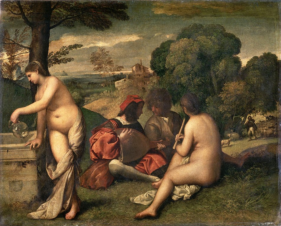 Giorgione o Tiziano, Concerto campestre (1510 circa; olio su tela, 118 x 138 cm; Parigi, Louvre) 