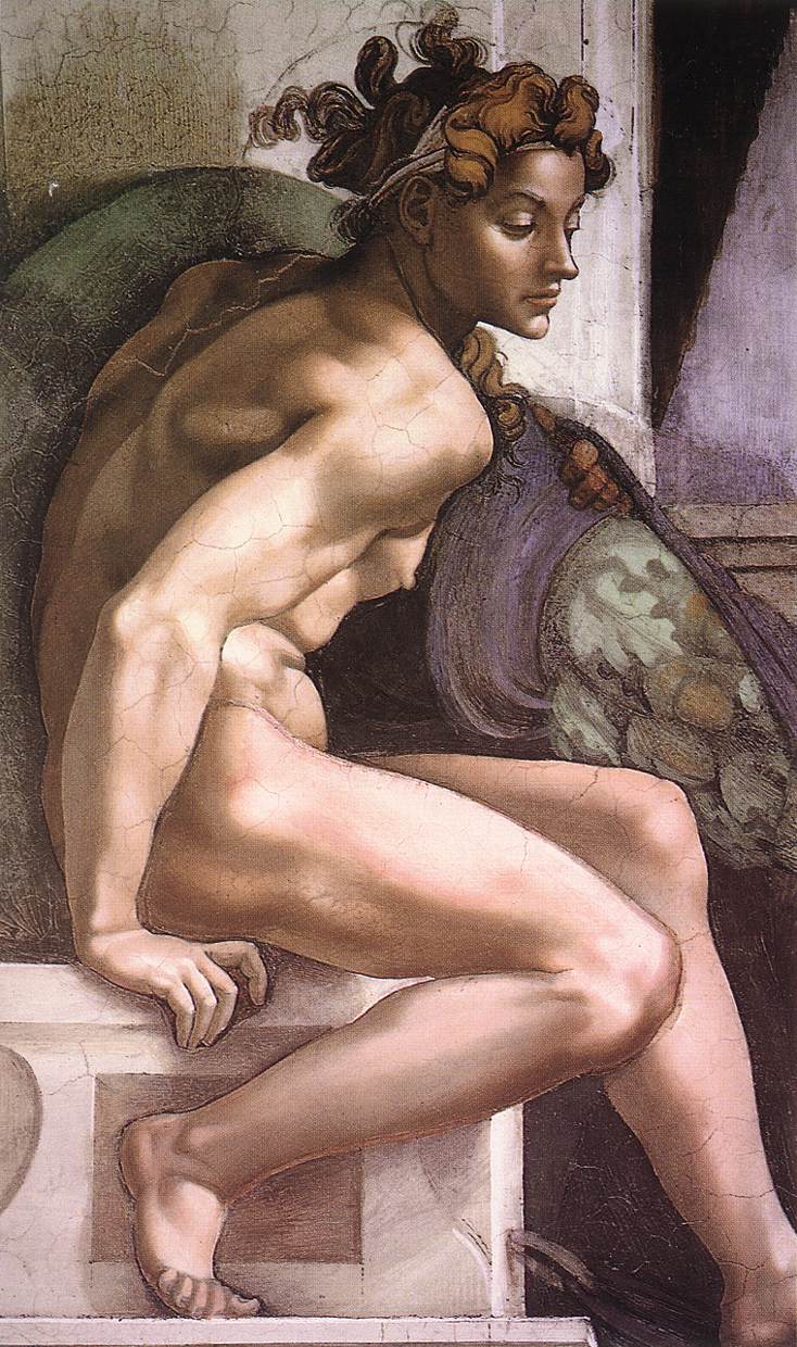 Uno degli ignudi di Michelangelo nella Cappella Sistina 